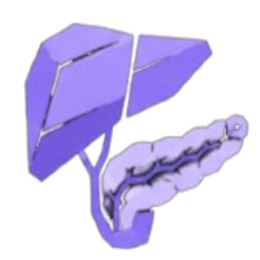 Abstract purple leaf-shaped icon with a curved, smoke-like tail to the right